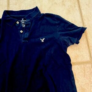 Hollister navy blue button down cotton shirt